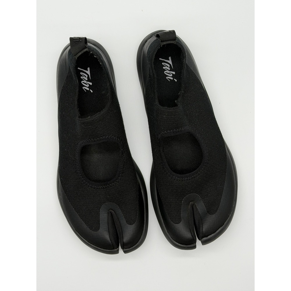 Tabi Footwear Split Toe Mary Jane Flats Women's 9.5 Black Knit Slip On Sandal